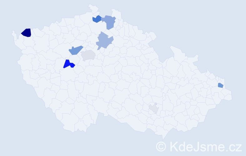 Příjmení | Bomba: 25 | KdeJsme.cz | Četnost příjmení nebo jména v České republice